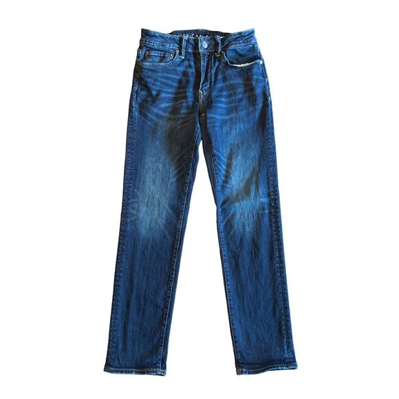 American Eagle Outfitters Mens Blue Jeans Slim Straight Stretch Denim - Picture 3 of 8